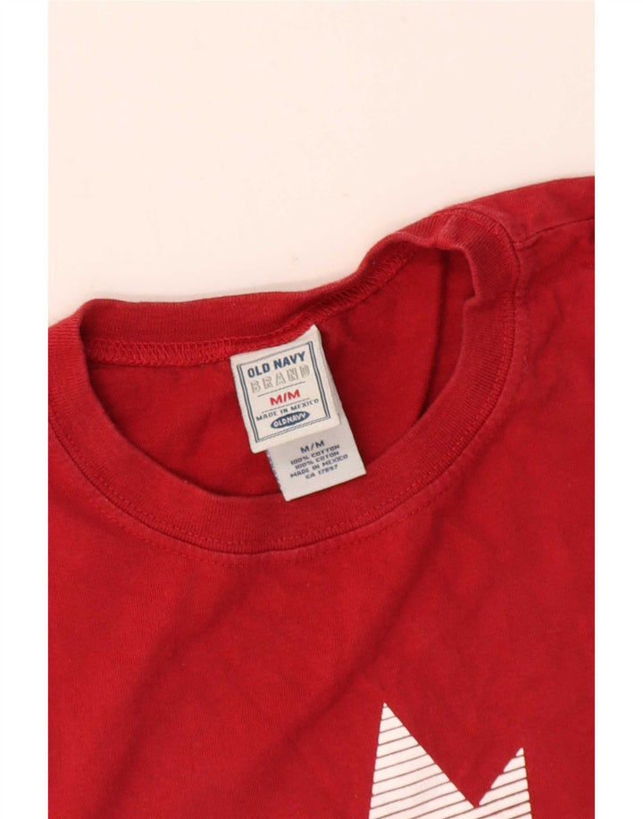 Old Navy Herre grafisk T-shirt Top Medium Rød Bomuld