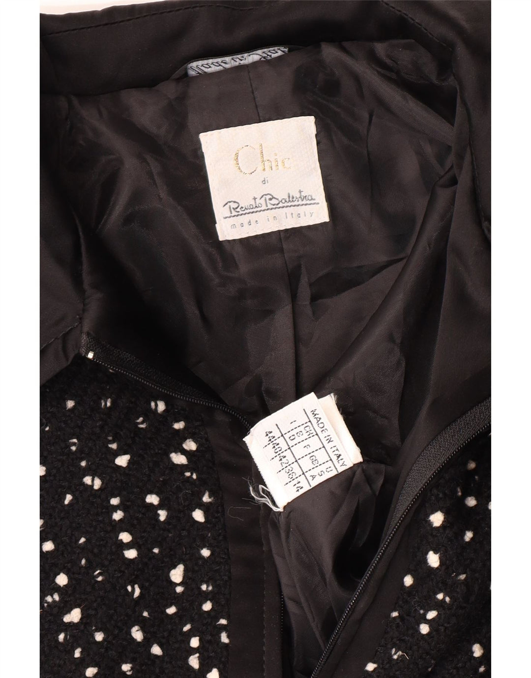 RENATO BALESTRA Bolerojakke til kvinder IT 44 Medium Sort Flecked Uld