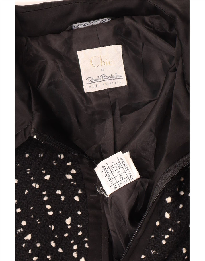 RENATO BALESTRA Bolerojakke til kvinder IT 44 Medium Sort Flecked Uld