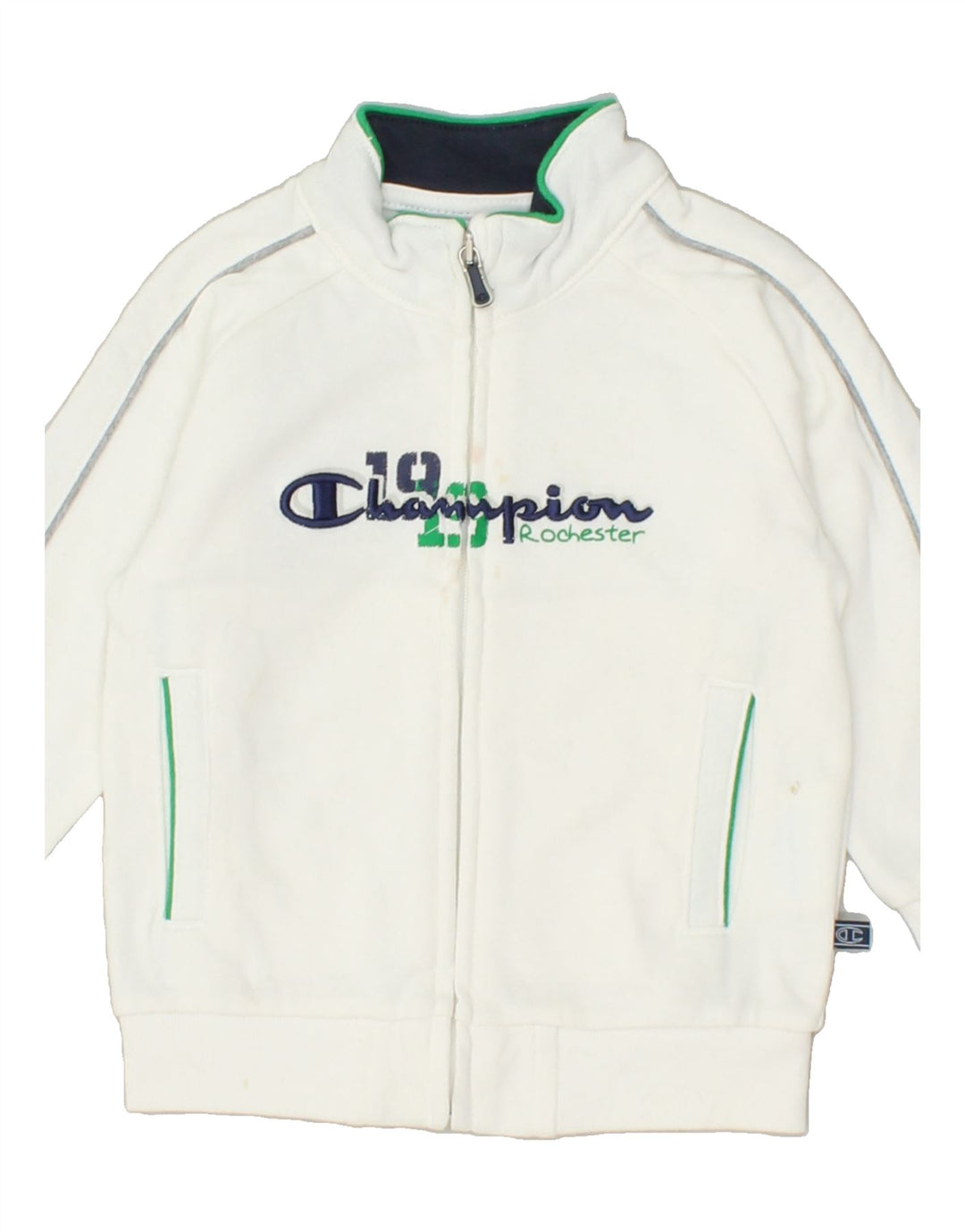 CHAMPION Baby Boys Graphic Tracksuit Top Jacket 9-12 Months Small White | Vintage Champion | Thrift | Second-Hand Champion | Used Clothing | Messina Hembry 