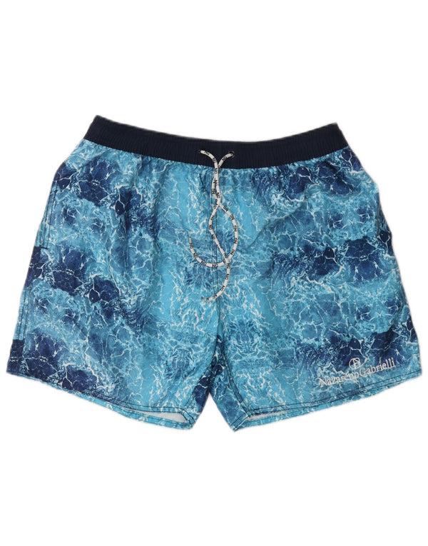 Nazareno Gabrielli Badeshorts til mænd Large Blue Tie Dye Nylon