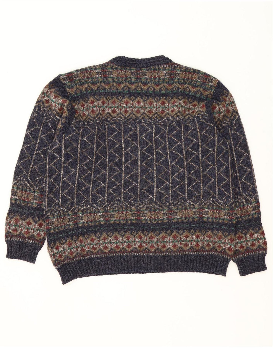 Marks & Spencer Herretrøjetrøje med rund hals mellem marineblå Fair Isle
