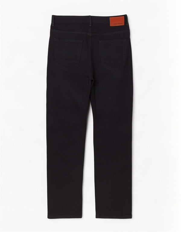 Hugo Boss Straight Jeans til mænd W32 L30 Marineblå Bomuld