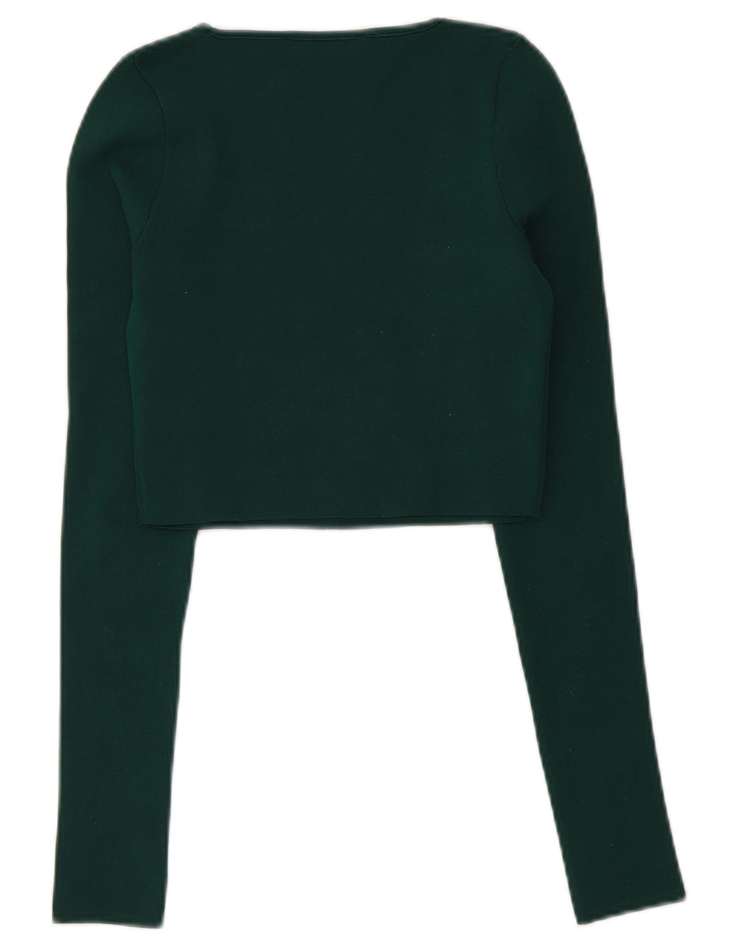 Zara Womens Crop Top Langærmet UK 8 Small Green Polyester