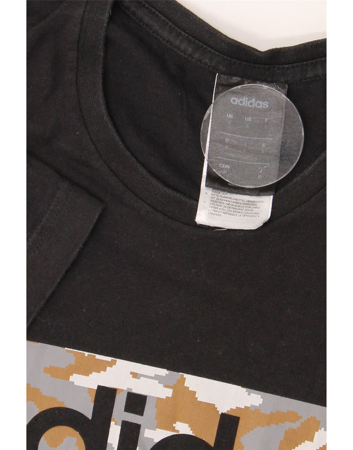 ADIDAS Grafisk T-shirt top til mænd, lille sort bomuld