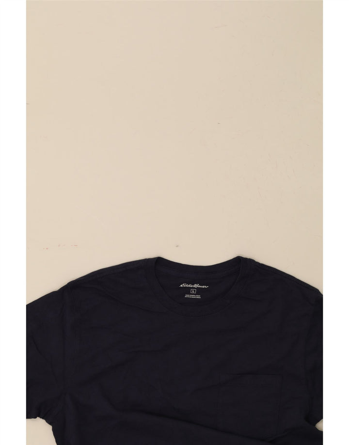 EDDIE BAUER Mens T-Shirt Top Large Navy Blue Cotton Vintage Eddie Bauer and Second-Hand Eddie Bauer from Messina Hembry 