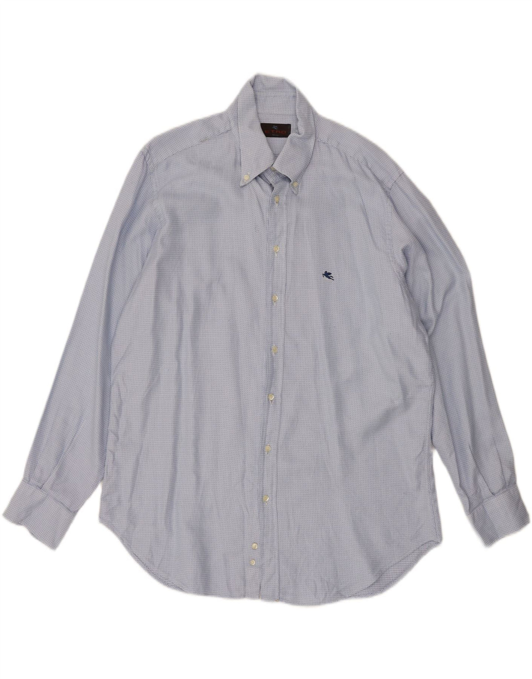ETRO Mens Milano Shirt Size 44 XL Blue Geometric Cotton Vintage Etro and Second-Hand Etro from Messina Hembry 