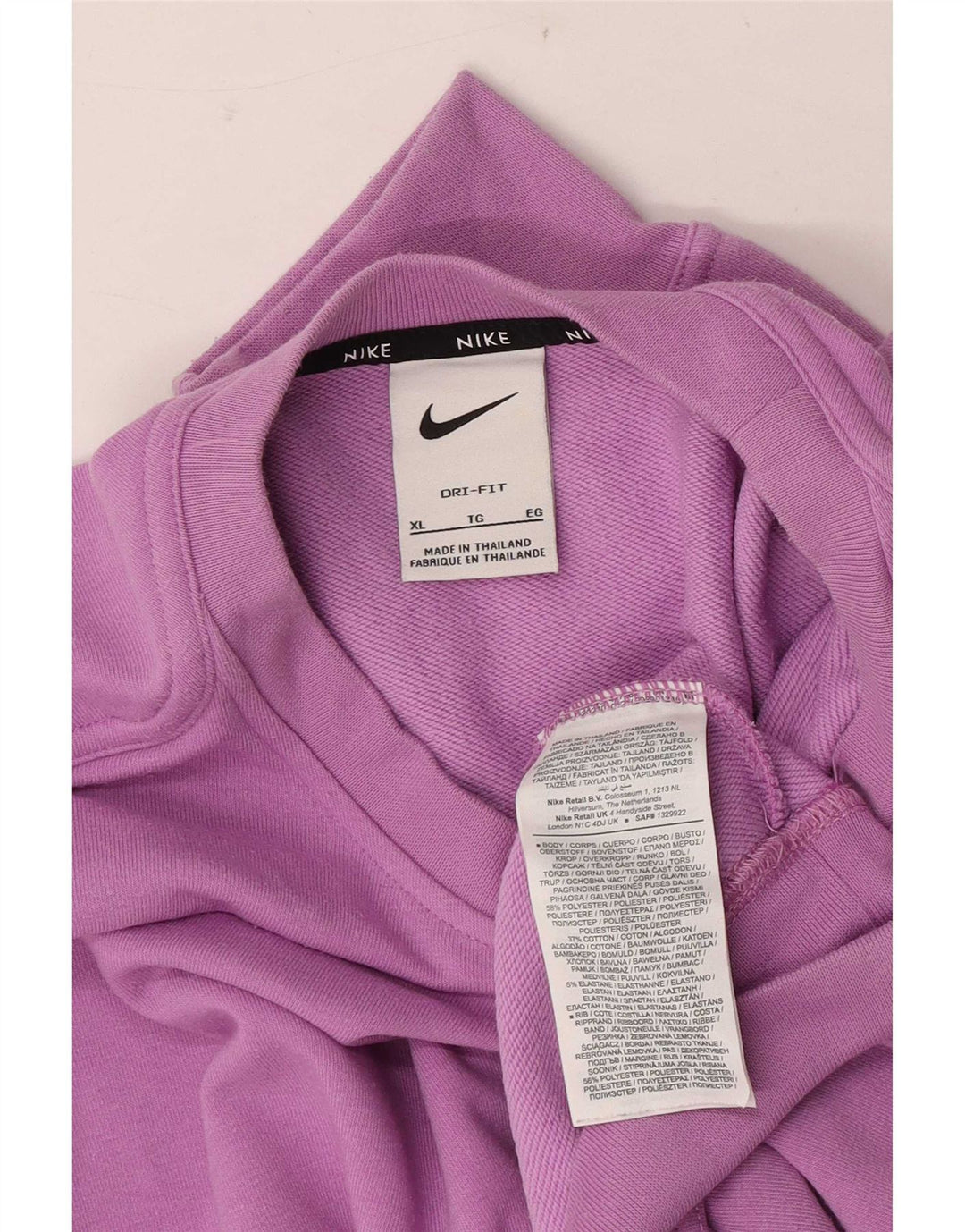 Nike Dame Dri Fit Oversized Sweatshirt Jumper UK 18 XL Lilla Polyester
