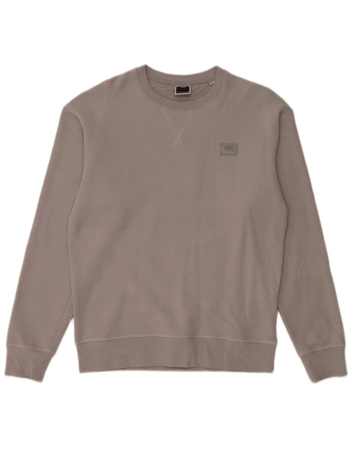 Jack & Jones Sweatshirt til mænd, lille grå bomuld