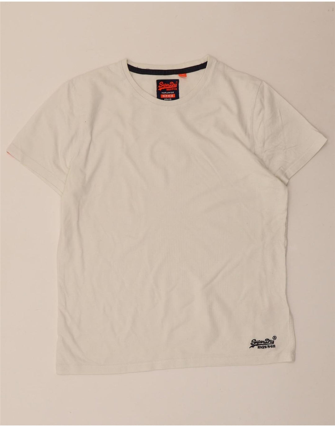 Superdry T-shirt top til mænd, stor hvid bomuld