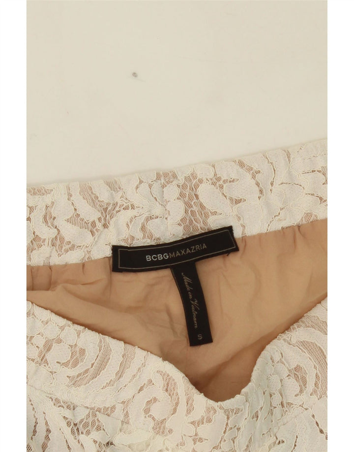 BCBGMAXAZRIA Womens Hot Pants Small W30  Off White Nylon Vintage BCBGMAXAZRIA and Second-Hand BCBGMAXAZRIA from Messina Hembry 