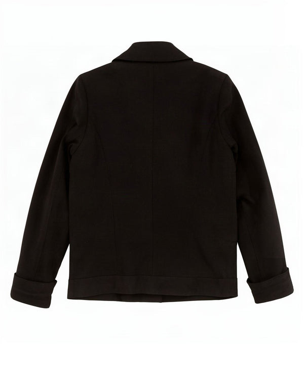 Topshop Dame Double Breasted Blazer Jacket UK 8 Small Black Wool