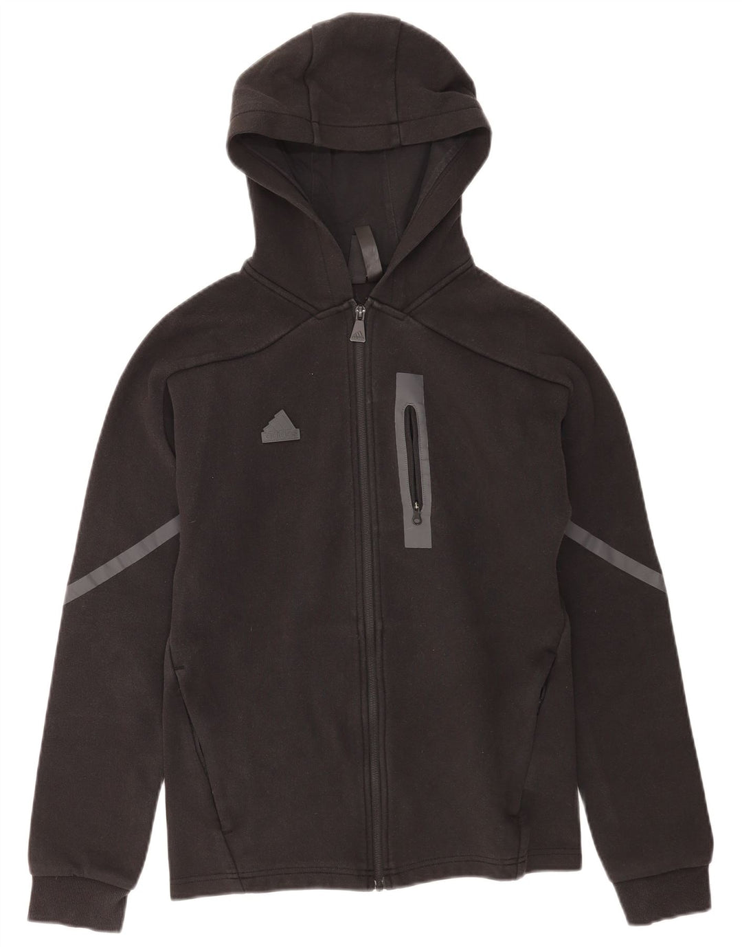 Adidas Hættetrøje med lynlås til mænd, lille sort bomuld