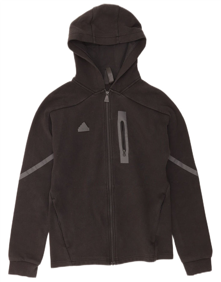 Adidas Hættetrøje med lynlås til mænd, lille sort bomuld