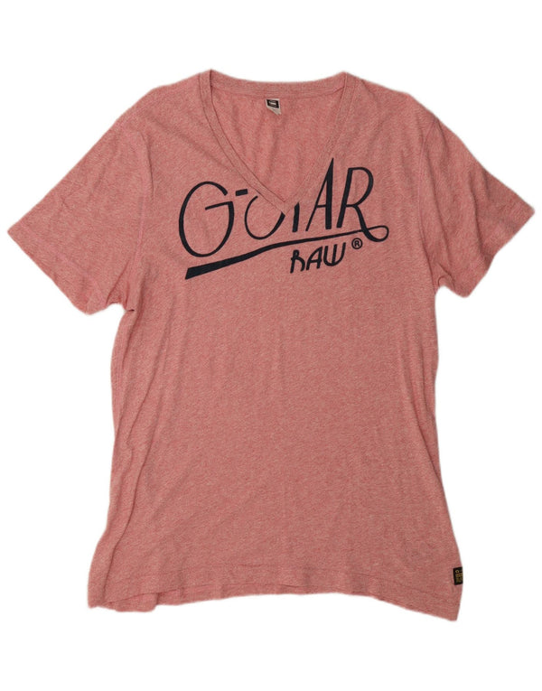 G-Star Herre Grafisk T-Shirt Top XL Pink Bomuld