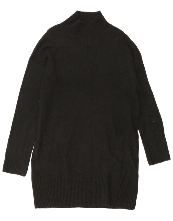 Oasis Dame Langærmet Oversized Jumper Kjole UK 14 Medium Sort Akryl
