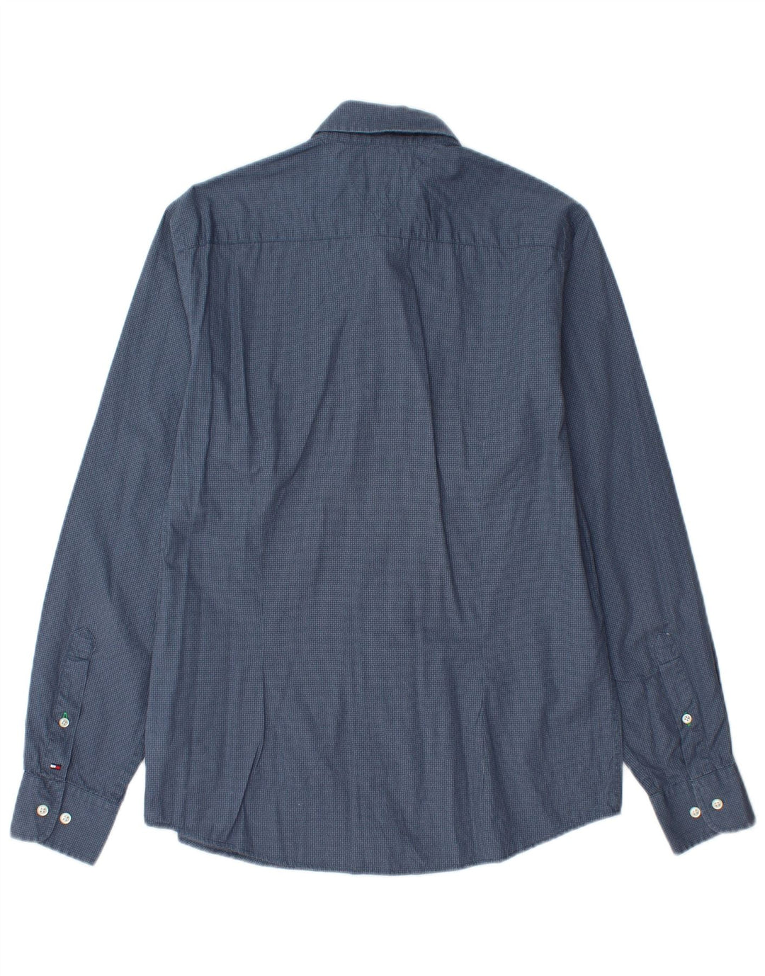 TOMMY HILFIGER Slim Fit skjorte til mænd mellemblå plettet bomuld