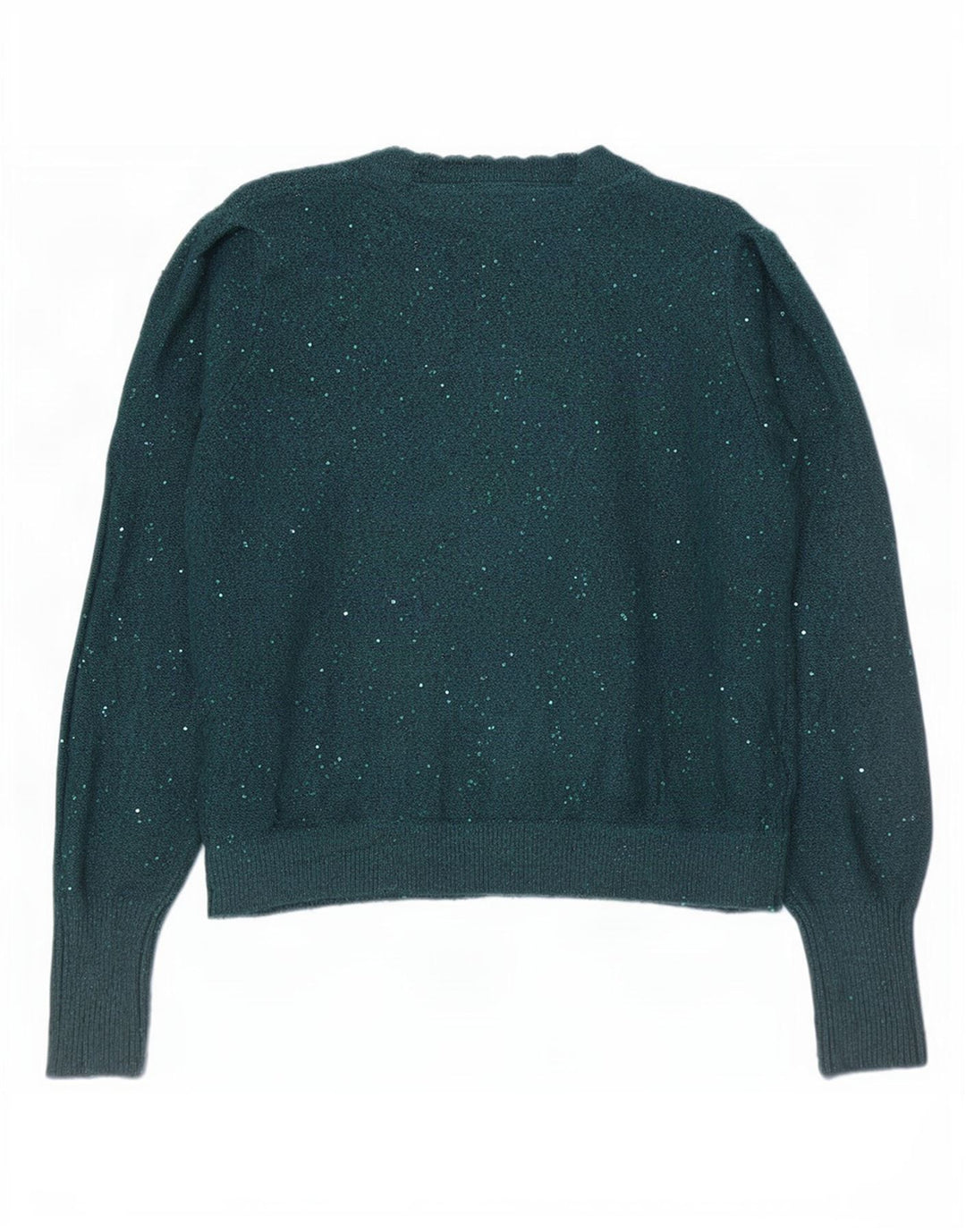 Fat Face Dame Oversized V-hals Jumper Sweater UK 10 Small Green Flecked