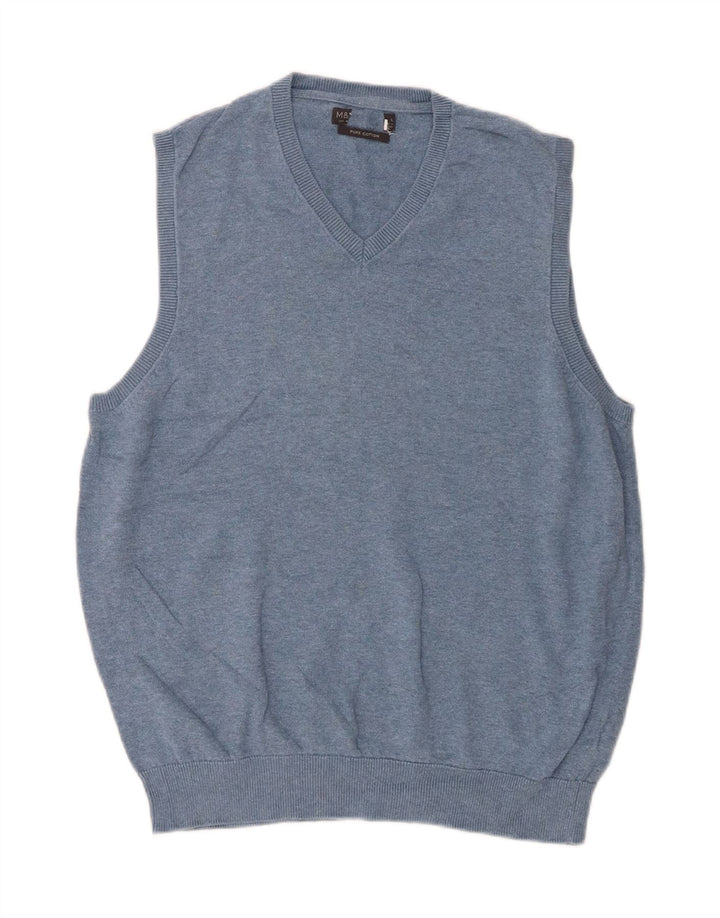 Marks & Spencer Herrevest Tank Top Stor Blå Bomuld