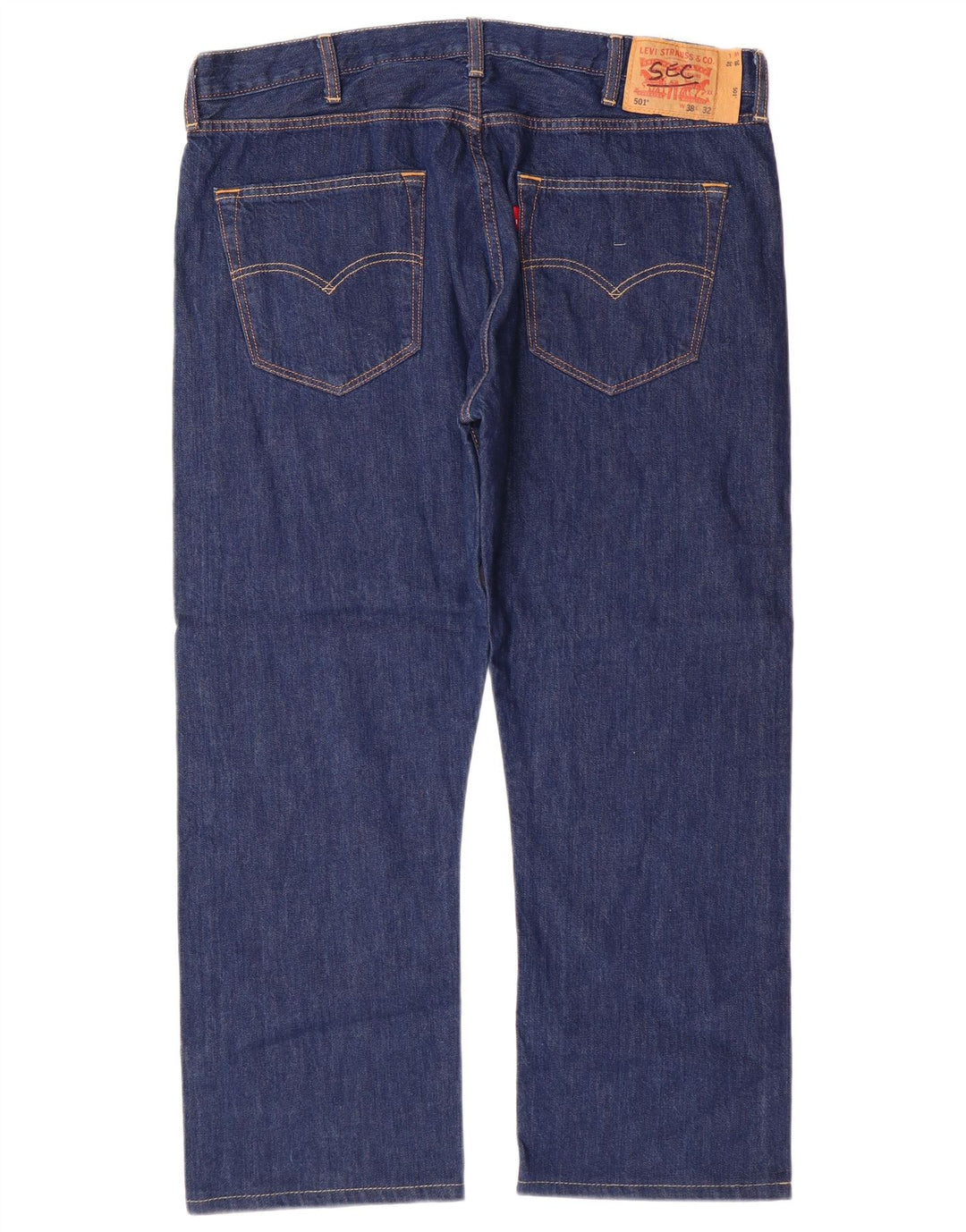 LEVI'S Herre 501 Straight Jeans W38 L27 Blå Bomuld