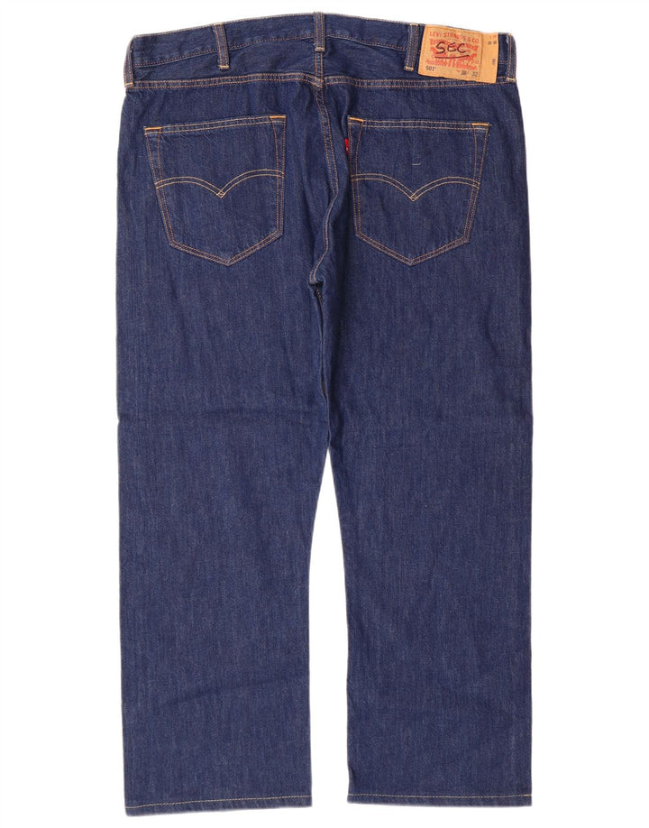 LEVI'S Herre 501 Straight Jeans W38 L27 Blå Bomuld