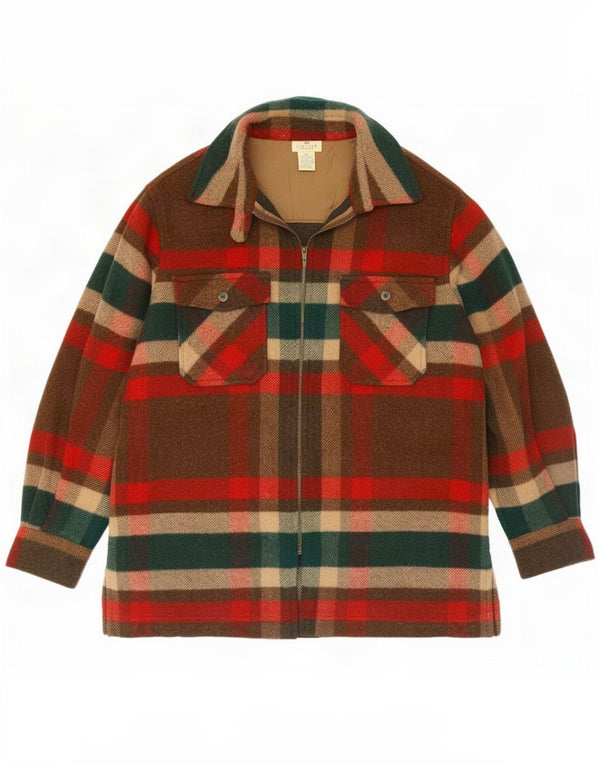 Vintage herre flannel skjorte medium rød ternet akryl