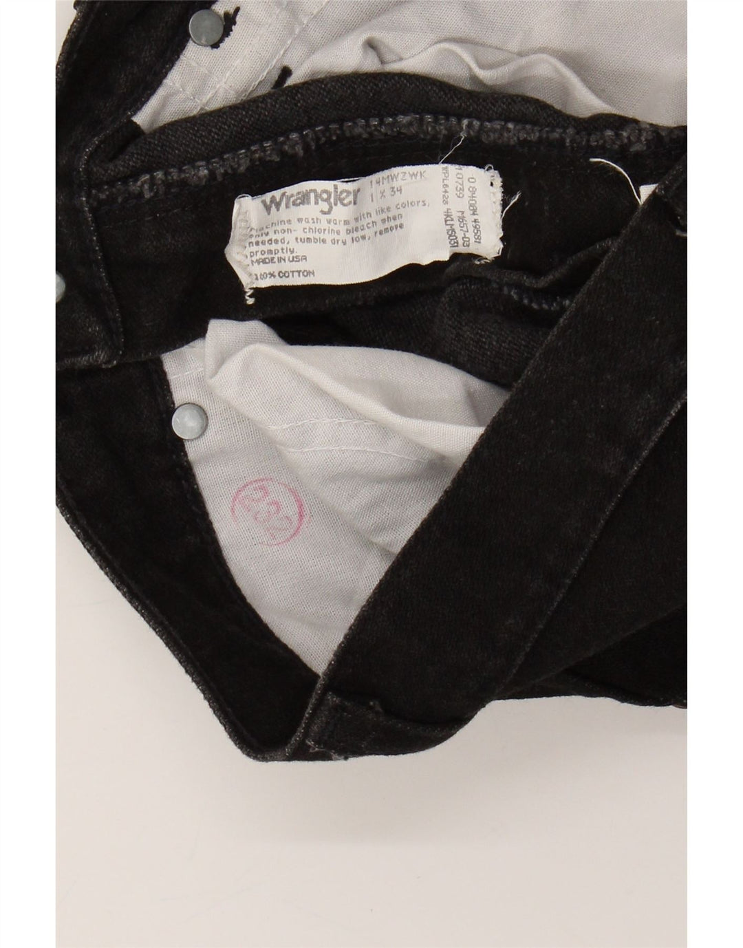 WRANGLER Womens Straight Jeans W24 L34 Black Cotton Vintage Wrangler and Second-Hand Wrangler from Messina Hembry 