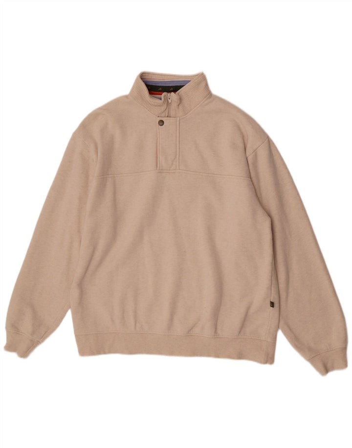 Orvis Sweatshirt med lynlås til mænd, stor beige flækket bomuld