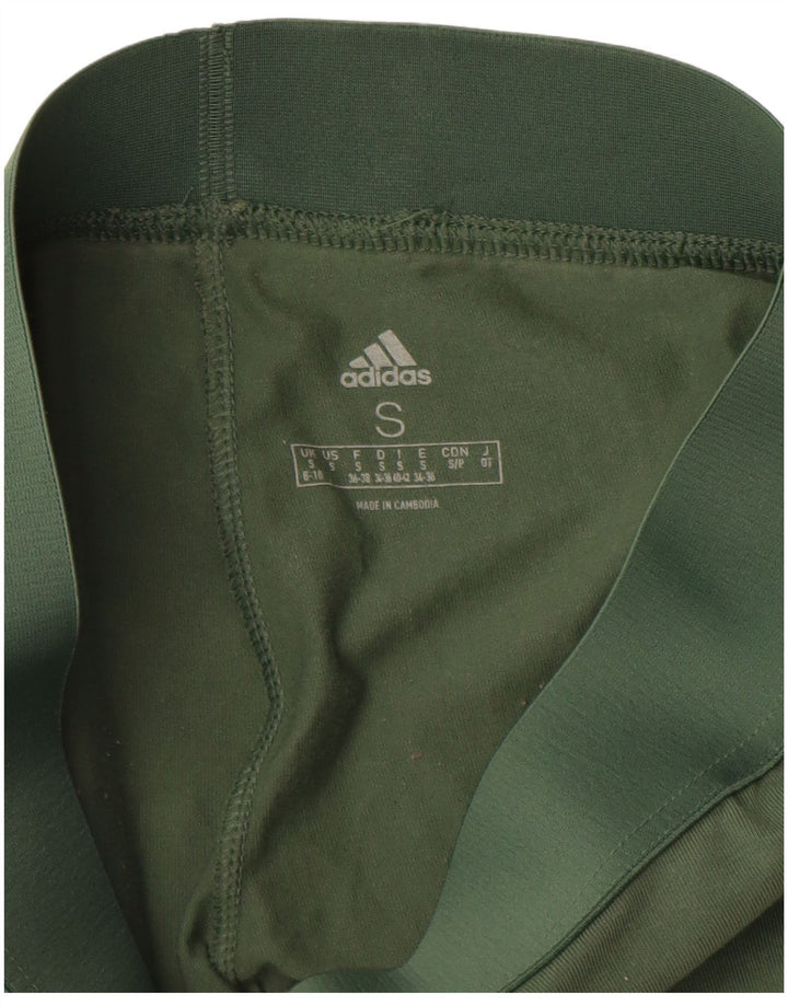 Adidas Womens Leggings UK 8/10 Small Green Bomuld
