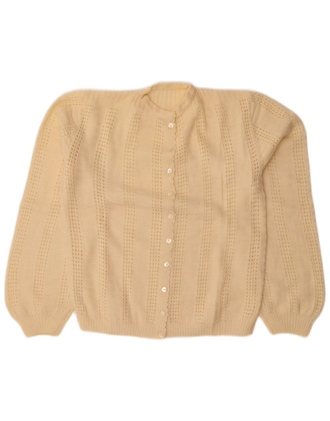 Vintage dame cardigan sweater UK 14 Large Off White