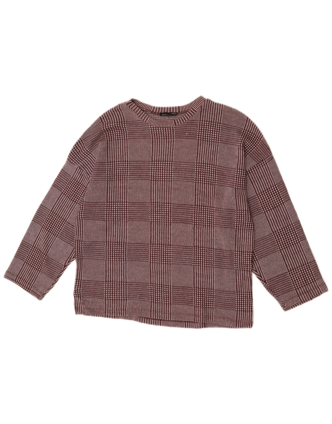 Zara Dame Top 3/4 ærme UK 14 Medium Bourgogne tern