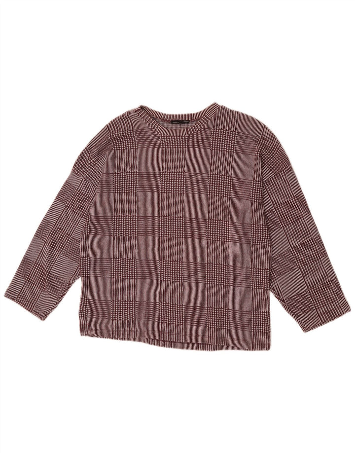 Zara Dame Top 3/4 ærme UK 14 Medium Bourgogne tern