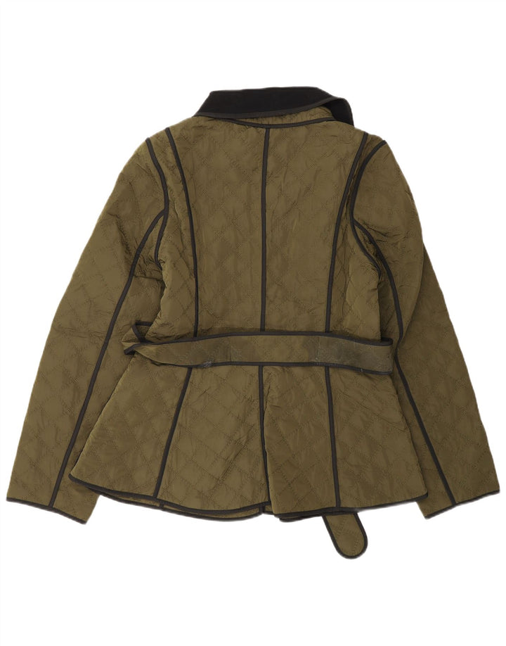 Karen Millen Quiltet jakke til kvinder UK 8 Lille grøn polyester