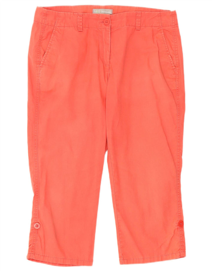 Marks & Spencer Dame Capri Bukser UK 12 Medium W32 Pink Bomuld