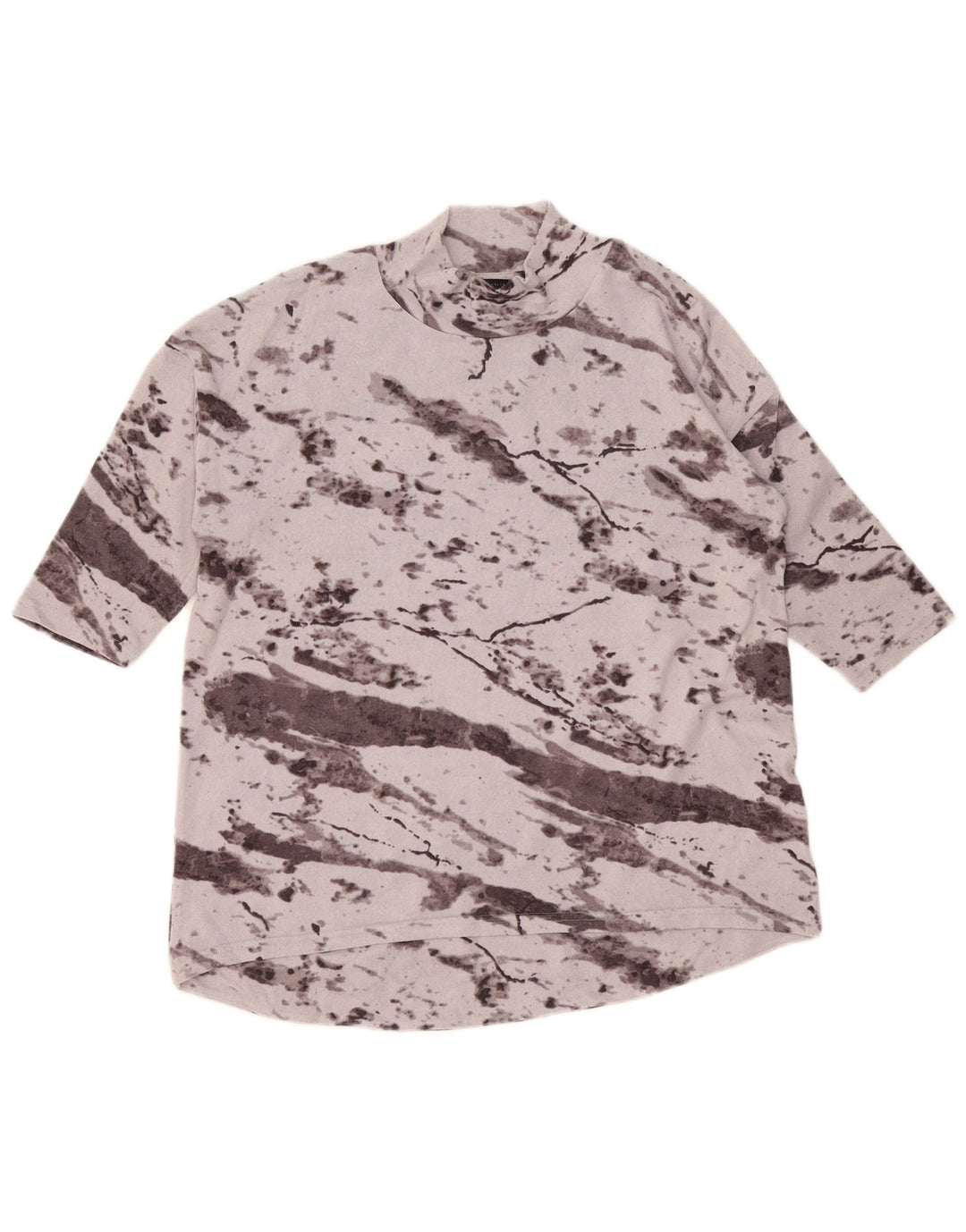 Marks & Spencer Dame Oversized Top 3/4 ærmer UK 14 Large Grey Tie Dye