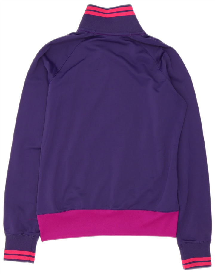NIKE træningsdragt topjakke til kvinder UK 12 Medium Lilla Colourblock Polyester