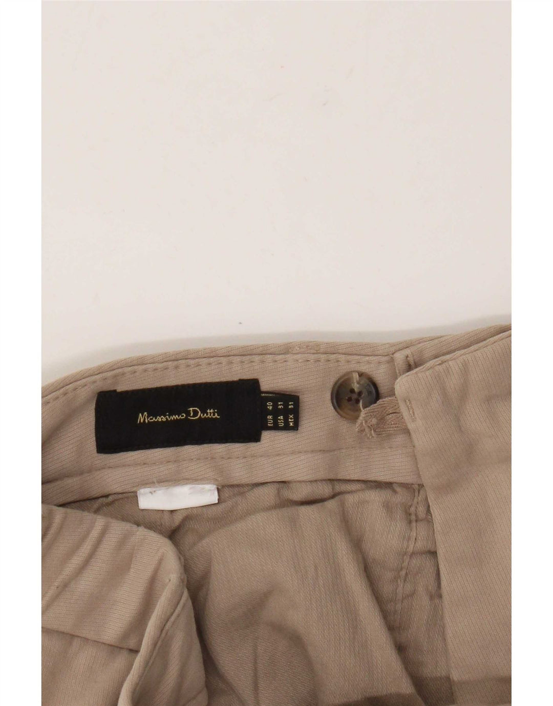 Massimo Dutti Herre Slim Chino Bukser EU 40 Medium W31 L30 Beige