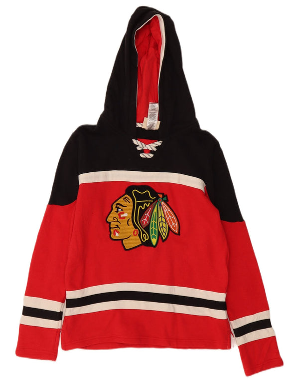 NHL Boys Chicago Blackhawks Hoodie Jumper 10-11 år Medium Rød