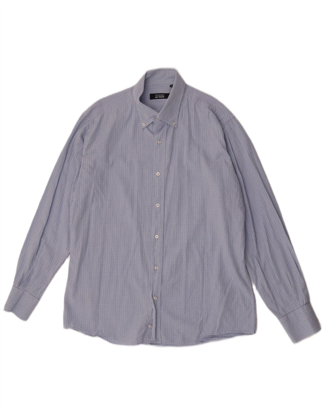 Trussardi herreskjorte str. 41 42 Stor blå ternet