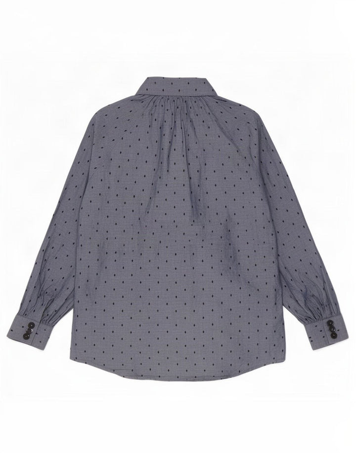 Massimo Dutti Dame Skjorte Bluse EU 40 Mellemblå Geometrisk Bomuld