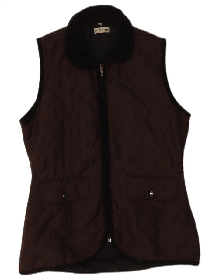 Sud Express Womens Quilted Gilet UK 14 Medium Brun Nylon