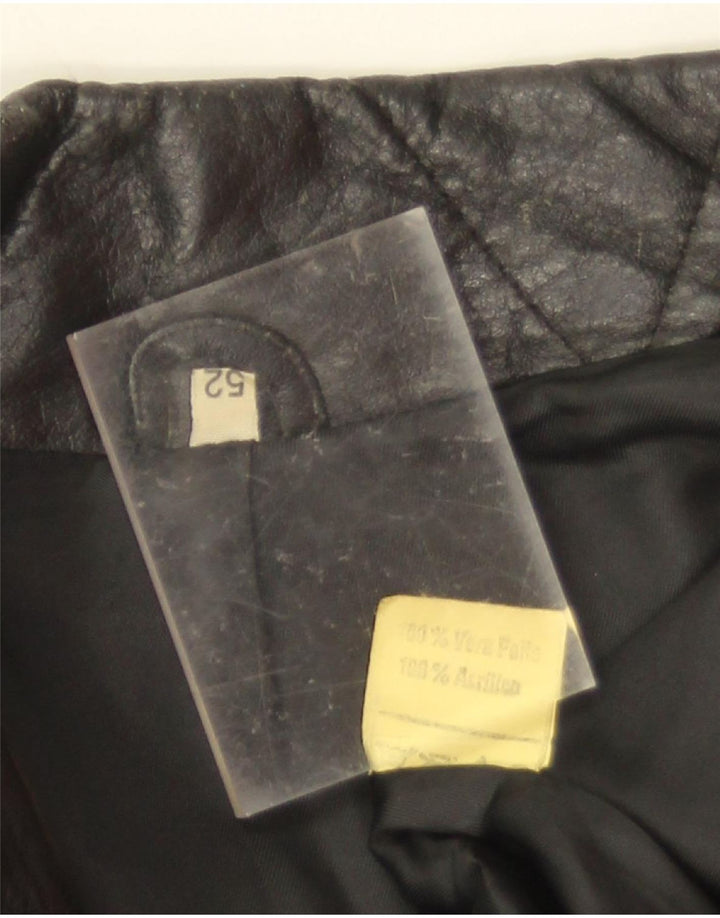 Vintage herre læderjakke IT 52 XL sort læder
