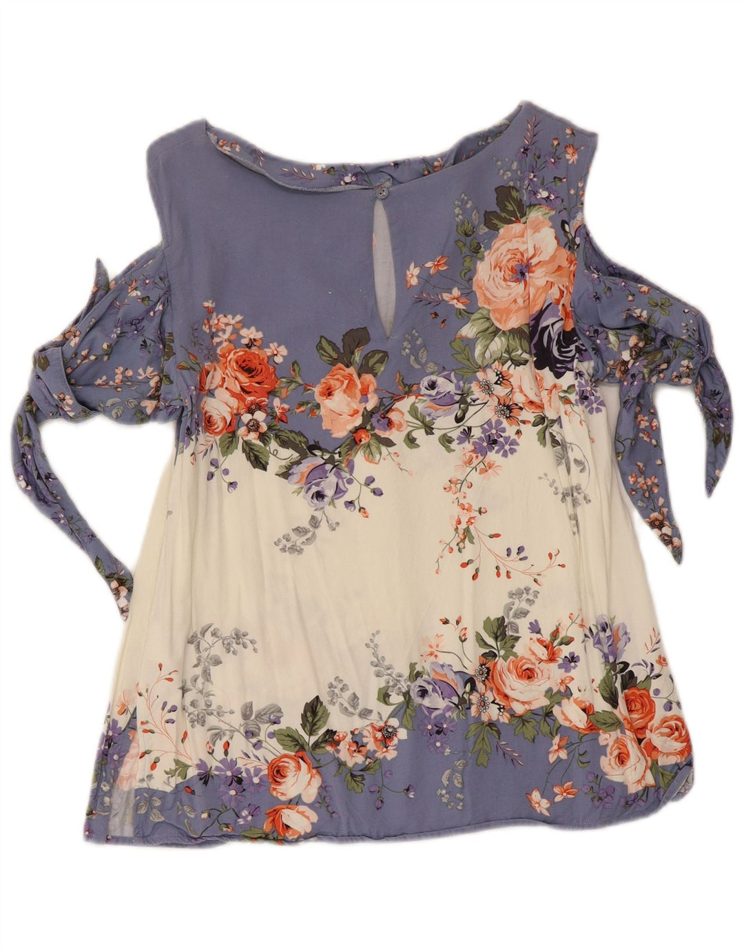 Oasis Dame ærmeløs bluse Top UK 8 Small Multicolored Floral Viscose