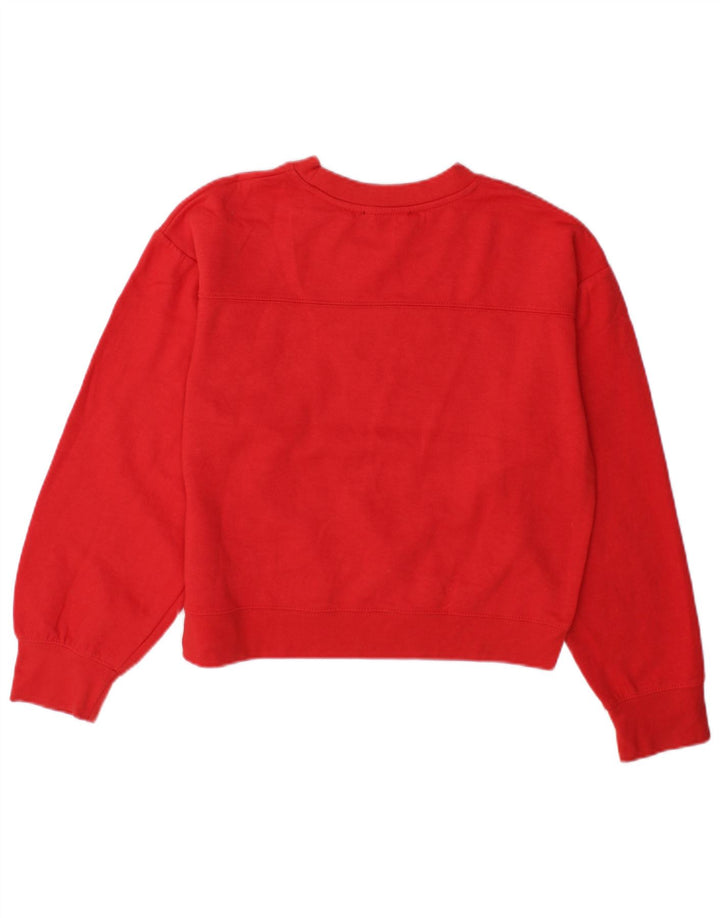 Zara Womens Oversized Sweatshirt Jumper UK 10 Lille rød polyester