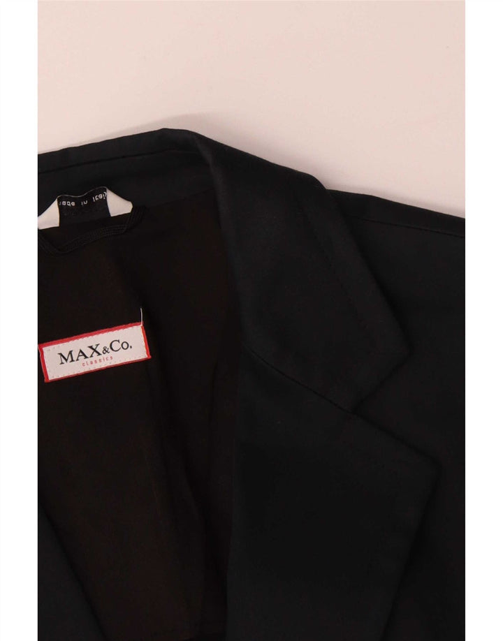 Max & Co. Dame 2-knaps blazerjakke UK 10 Small Navy Blue Cotton