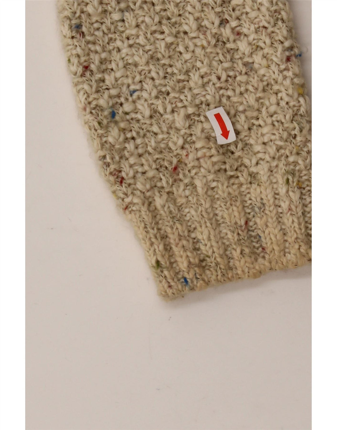 PER UNA Dame hætte cardigan sweater UK 12 Medium Beige Flecked Bomuld