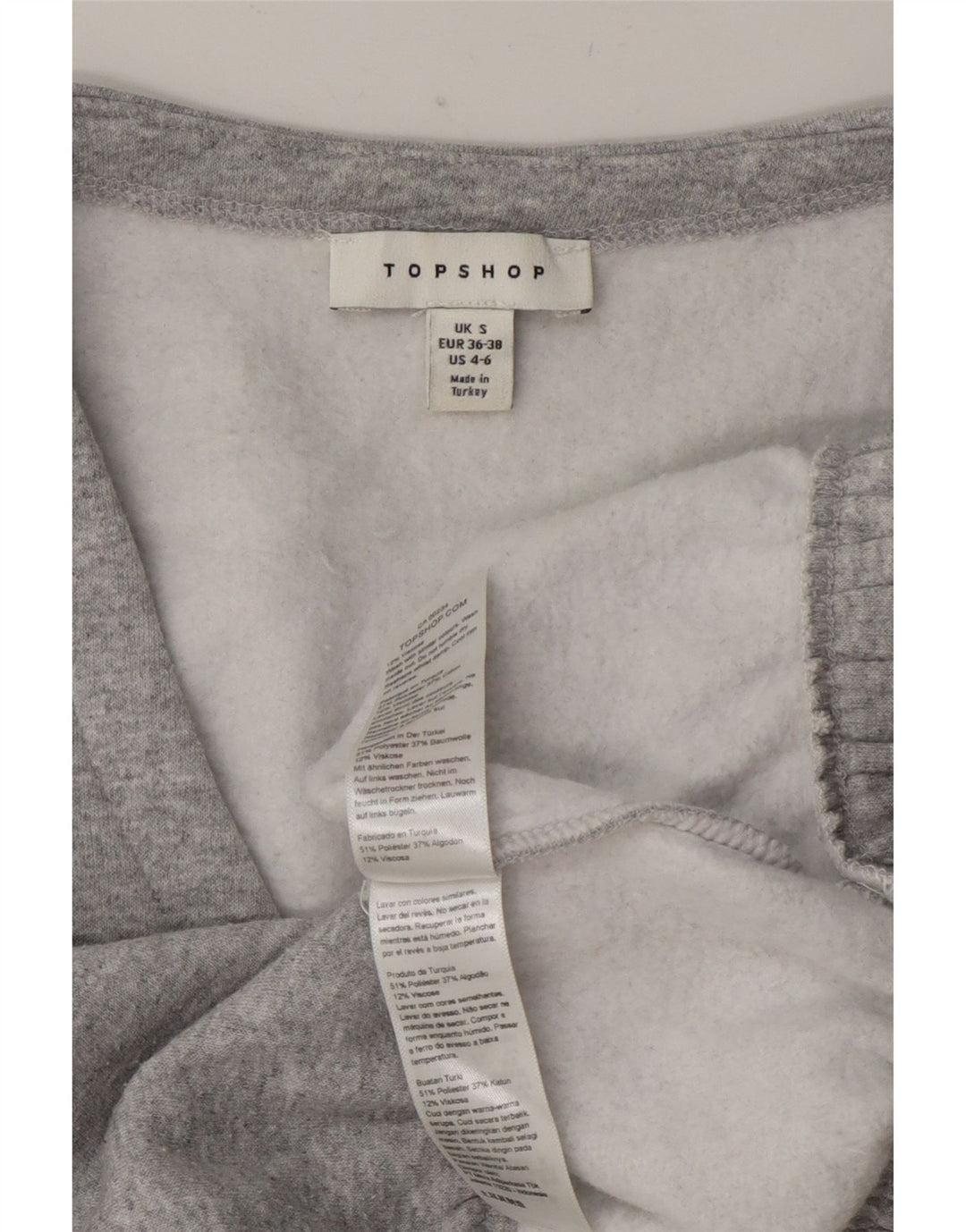 Topshop Womens Crop Oversized Sweatshirt Jumper UK 10 Small Grå Polyester