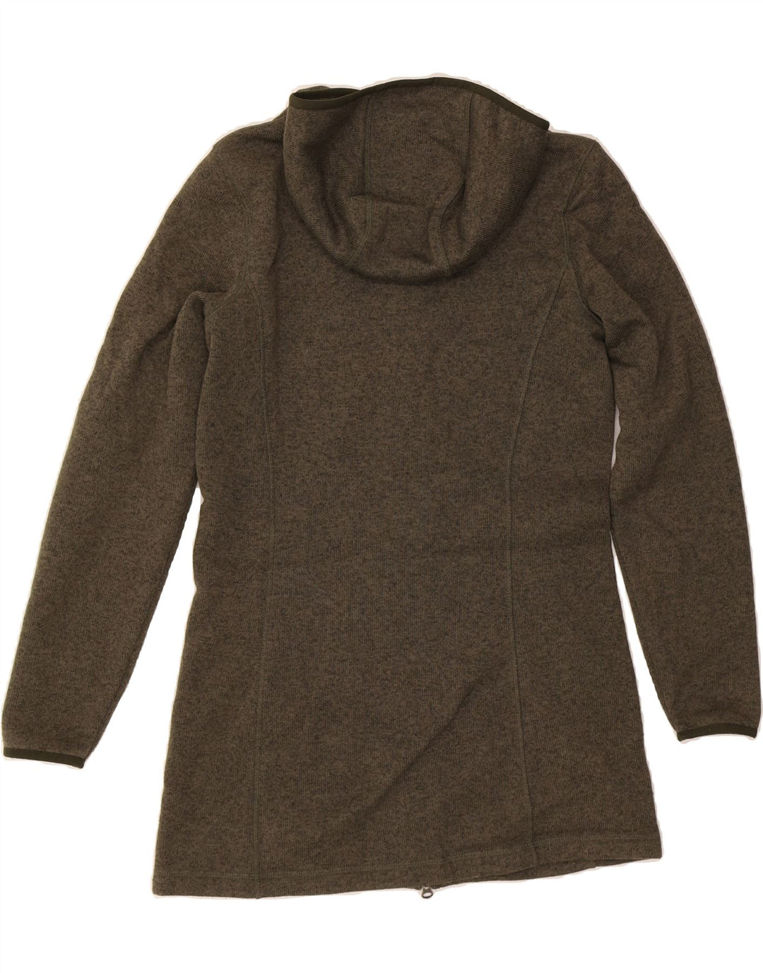 L.L.BEAN Womens Longline Zip Hoodie Sweater UK 10 Small Khaki Polyester Vintage L.L.Bean and Second-Hand L.L.Bean from Messina Hembry 
