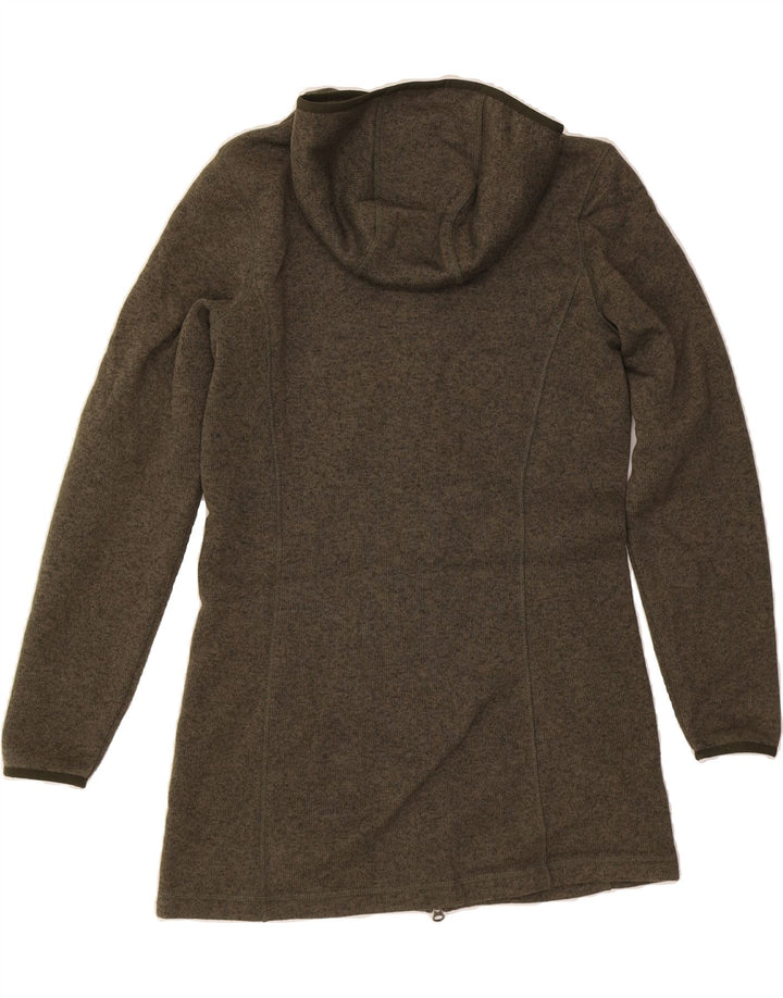 L.L.BEAN Womens Longline Zip Hoodie Sweater UK 10 Small Khaki Polyester Vintage L.L.Bean and Second-Hand L.L.Bean from Messina Hembry 