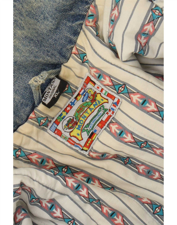 MONTANA Dame Oversized denimjakke UK 18 XL Blå Bomuld